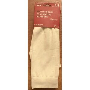 Juncture Women's Ivory Trouser Socks 2 pair Size 4-8 NWT‎